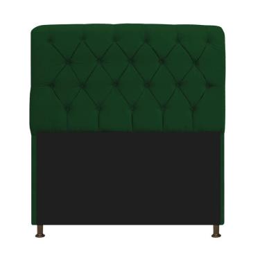 Imagem de Cabeceira Estofada Lady 160 Cm Queen Size Com Capitonê Suede - Doce Sonho Móveis Verde