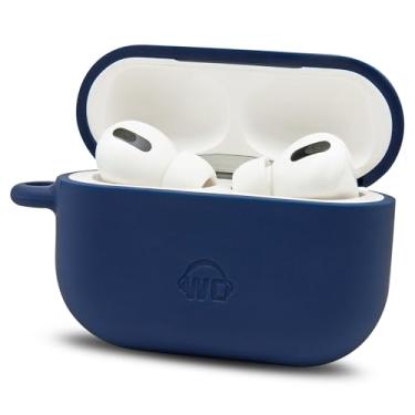 Imagem de WC CaseZ AirPods Pro – Capa protetora de silicone macio com chaveiro para Apple AirPods Pro e AirPods Pro 2 da Wicked Cushions | Designs à prova de choque, poeira e malvados | Azul marinho