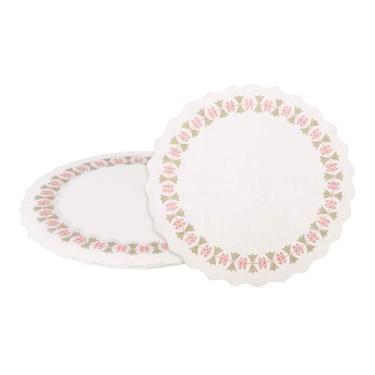 Imagem de HARFINGTON 100 peças de guardanapos de papel redondos de 14 cm para bolo sobremesa artesanato festa casamento aniversário decoração de mesa, branco