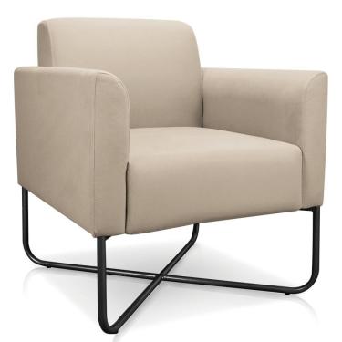Imagem de Poltrona Base Industrial X Preta Maressa S03 Bege