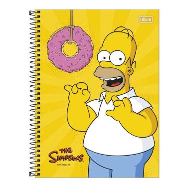Imagem de Caderno Espiral Universitário Simpsons Donuts 16 Matérias - Tilibra