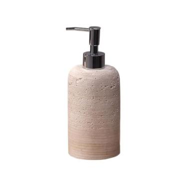 Imagem de Dispensador de sabão Frasco dispensador de loção grande capacidade sabão pressão xampu luxo leve alto valor(Beige)