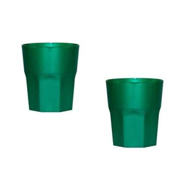 Imagem de Kit 2 Copos Mini Roma Verde 300Ml Plástico Premium - Bb Store