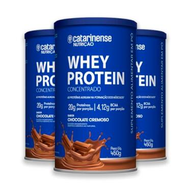 Imagem de Kit 3 Whey Protein Concentrado Catarinense 450g Chocolate