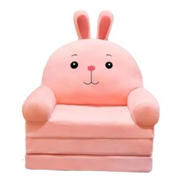 Imagem de Llazsybz Sofá-cama Dobrável para Crianças, Poltrona, Enchimento de Algodão PP com Encosto, Sofá para Crianças Pequenas, Cadeira Dobrável para Leitura, Berçário, Rosa