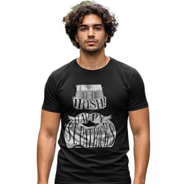 Imagem de Camisa Unissex Adulto Estampa Adesivo Chapéu de St Patrick - Tamanho PP