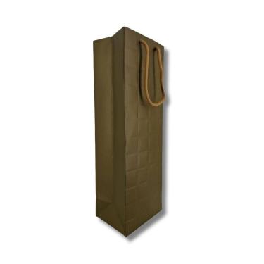 Imagem de Sacola Garrafa Vinho Champagne - Marrom Texturizada