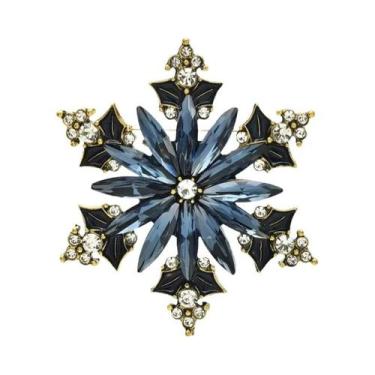 Imagem de Broches de floco de neve vermelho para mulheres strass beleza natal an