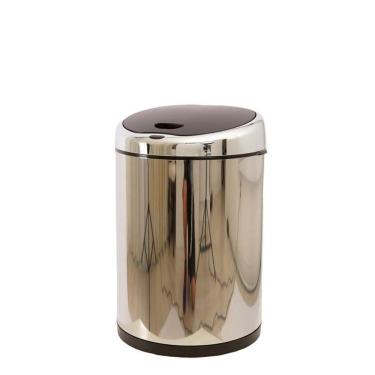 Imagem de Lixeira 9L Automática Inox - Tampa Preta