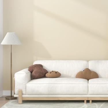 Imagem de Wallderful Papel de parede bege creme natureza moderna papel de parede descasque e cole grosso autoadesivo cor sólida papel de contato para armários e gavetas de quarto forro de prateleira sala de