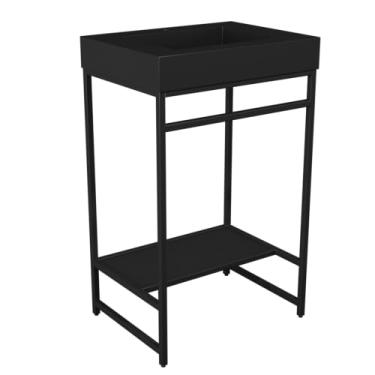 Imagem de Gabinete para Banheiro Iron Black 60cmx45cm com Cuba Sobrepor Preto Fosco