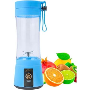 Imagem de Mini Liquidificador Portátil Shake Suco Juice Cup 6 Laminas Cor Azul