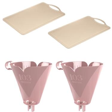 Imagem de Conjunto de 2 Suporte para Filtro de Café 103 Rosa + 2 Tábua de Cozinha Multiuso Pequena Cinza