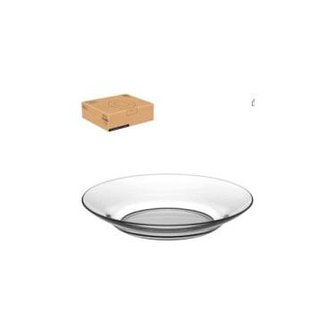 Imagem de Conjunto de 4 Pratos Fundos em Vidro Transparente, 22cm de Diâmetro, Milly, para Sopas e Massas