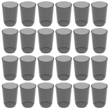 Imagem de Conjunto 24 Copos Crippa 500ml Plástico Fumê Suco Água Bebidas Escolar