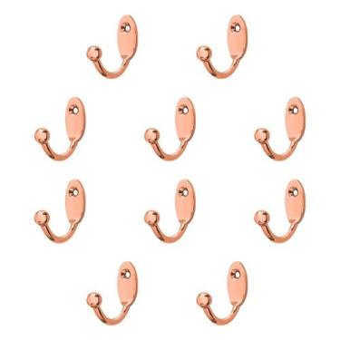 Imagem de Kit 10 Ganchos Cabideiros Simples Zamac Conjunto Cabide Vertical Multi