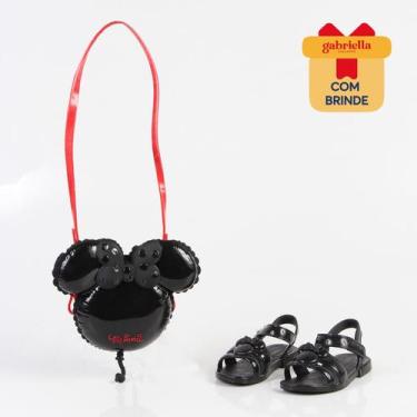 Imagem de Sandália Grendene Kids Minnie Pop Com Brinde 23073 Preto, Preto, Verme