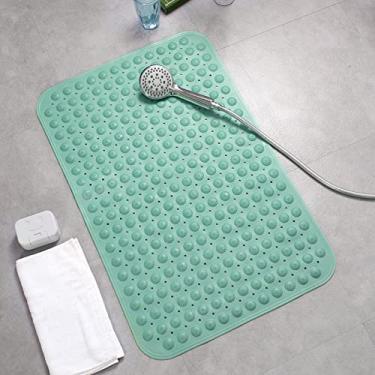 Imagem de Espuma de banho com buracos drenagem ventosas tapete massagem para os pés piso em PVC banheiro chuveiro banheira multipropósito