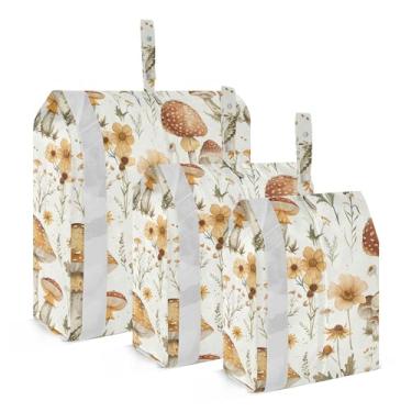 Imagem de xigua Cubos coloridos de embalagem de cogumelos para viagem, organizadores de bagagem leves, conjunto de viagem, à prova d'água, cubos de compressão para acessórios de viagem, 3 pacotes