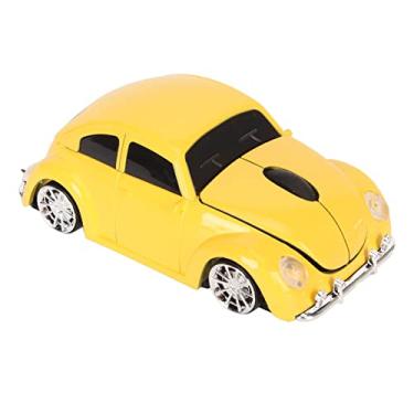 Imagem de Generic Mouse Sem Fio de 2,4 GHz Estilo Carro Esportivo Mouse Vermelho LED Farol de Mesa para 10 2 Bateria AAA (Amarelo)