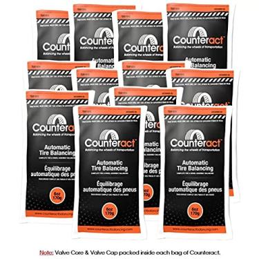 Imagem de Counteract Contas de equilíbrio centrífugas de pneu e roda de força centrífuga de 170 g - Veículos off-road, pneus leves de caminhão, (12) sacos de contas de equilíbrio de 170 g, (12) tampas de válvula e núcleos