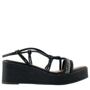 Imagem de Sandália Mississipi Feminina Anabela Tiras Finas com Brilho-Feminino