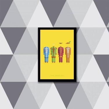 Imagem de Quadro Ilustração Beatles Amarelo 24X18Cm