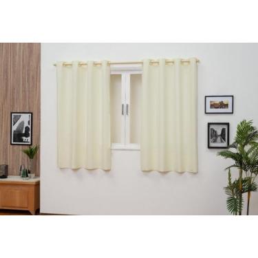 Imagem de Cortina Oxford Tecido 2,00x1,40 sala/quarto-Palha - Filomena
