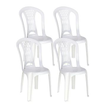 Imagem de Kit 4 Cadeiras de Plastico Sem Braco Laguna Tramontina Basic
