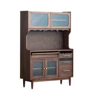 Imagem de VHDY85KA Armário buffet de jantar, aparador, sala de jantar, móveis de madeira maciça, balcão integrado, parede, armário de chá, armazenamento de vinho