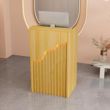 Imagem de Mesas de recepção, mesa de recepção em pé, balcão de check-out, balcão de recepção pequeno, balcão de loja, balcão de recepção, recepção com balcão, balcão de varejo (A2,60 cm/2