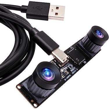 Imagem de ELP Câmera Usb De Lente Dupla De 4 Mp Com Sincronização Para Pc, Câmera De Alta Velocidade 1080P 60Fps, Câmera Lightburn, Placa De Webcam Binocular, Mini Módulo De Câmera Gravadora A Laser Uvc Usb