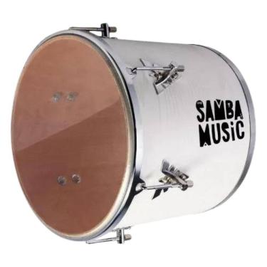 Imagem de Repique De Mão 12 Branco 30X12 Pele Natural Samba Music