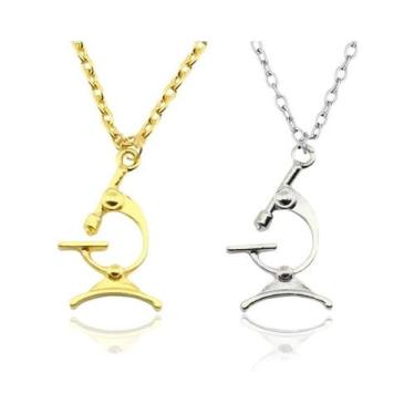 Imagem de Colar Com Pingente De Microscópio Molecular, Joia Médica, Presente Par