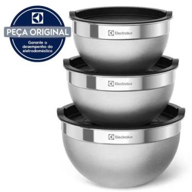 Imagem de Conjunto Bowls Electrolux Inox Com Tampa Plástica Multiuso Kit