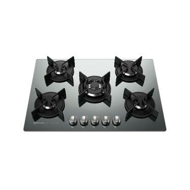 Imagem de Cooktop à Gás Electrolux de Vidro com  5 Bocas Silver Espelhado - GC75U
