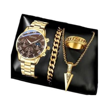 Imagem de Conjunto De Relógios Masculinos De Quartzo Digital Estilo Romano 2/4 P