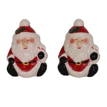 Imagem de Conjunto Saleiro/pimenta Natal Ceramica Star 6x6x8,5cm - Niazitex, VER