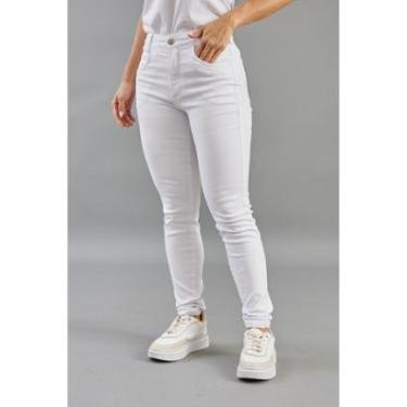 Imagem de Calça de Sarja Feminina Branca Skinny Dialogo-Feminino