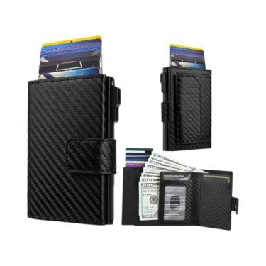 Imagem de Carteira Masculina Slim Com Bloqueio RFID Em Alumínio, Porta-Cartões C