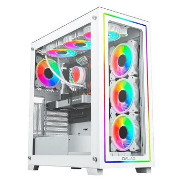 Imagem de Gabinete Galax Omega White, Mid Tower, ATX, Frontal de Vidro, 4x FANs, Branco - GLX-OMEGAW-2068-Unissex