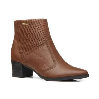 Imagem de Bota Feminina Pegada Couro Cano Baixo Bico Fino Estilo Moda e Conforto