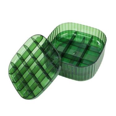 Imagem de Porta Joias Triplo Caixa Organizadora Divisorias Anel Brinco Aliança V