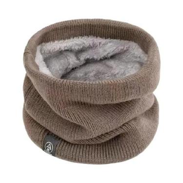 Imagem de Cachecol Feminino De Inverno Em Pelúcia E Lã, Aquecedor De Pescoço, Go