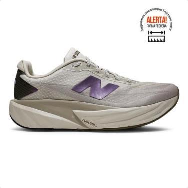 Imagem de Tenis New Balance Fuelcell Rebel V5 Masculino, 43, Bege, Roxo