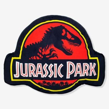 Imagem de Almofada Jurassic Park Veludo Fibra Formato Presente Nerd - zona criat