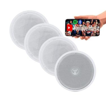 Imagem de Kit Som Ambiente Bluetooth 1 Caixa Ativa+3passiva De Embutir - ORION