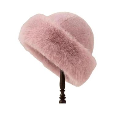 Imagem de Chapéu Feminino Quente De Inverno Com Pelúcia Fofa, Gorro De Pescador 