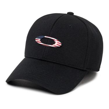 Imagem de Bone Oakley Tincan Cap , Black, American flag, P/M