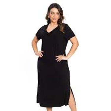 Imagem de Vestido mídi Plus Size - Secret Glam, Preto, G4